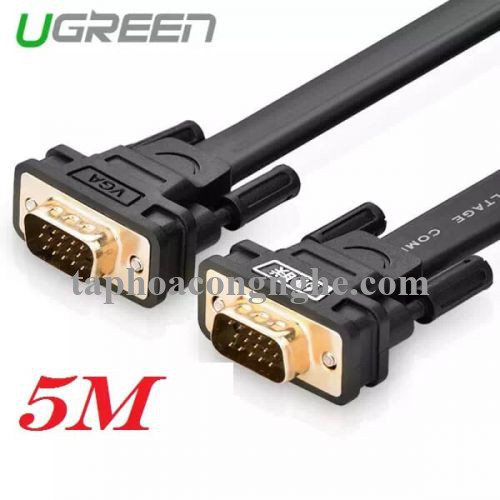 Ugreen 11668 5M màu Đen Cáp tín hiệu 2 đầu VGA cáp dẹt VG105 30011668